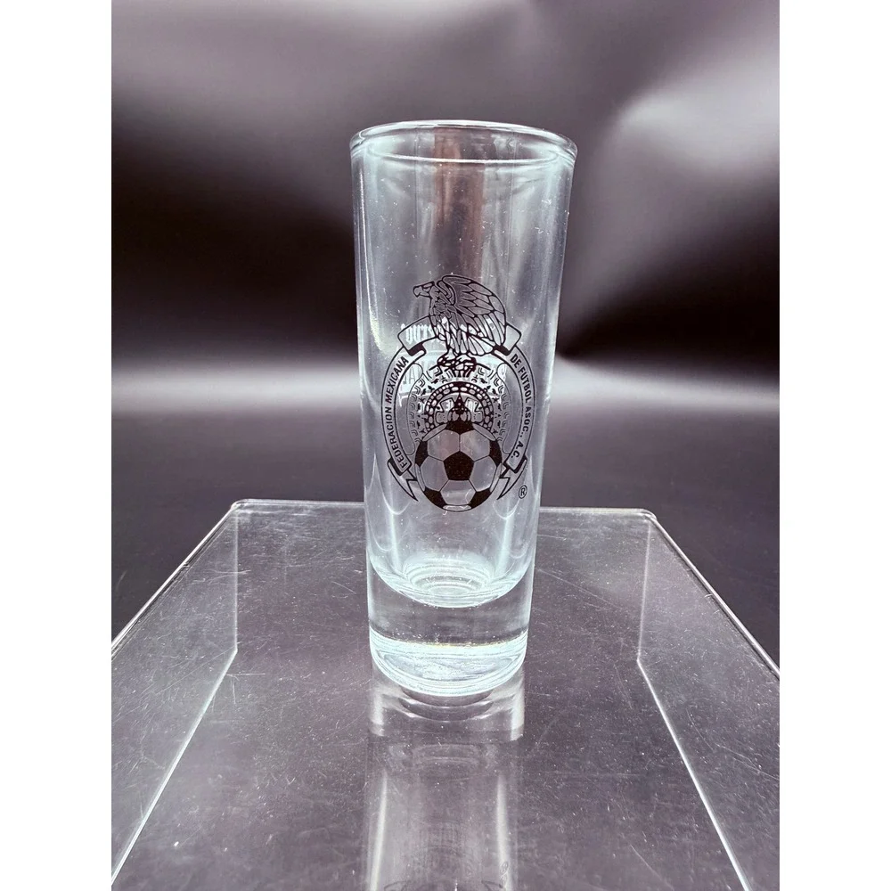 Jose Cuervo Tradicional Shot Glass Mexico Soccer FMF Logo Tall Shooter